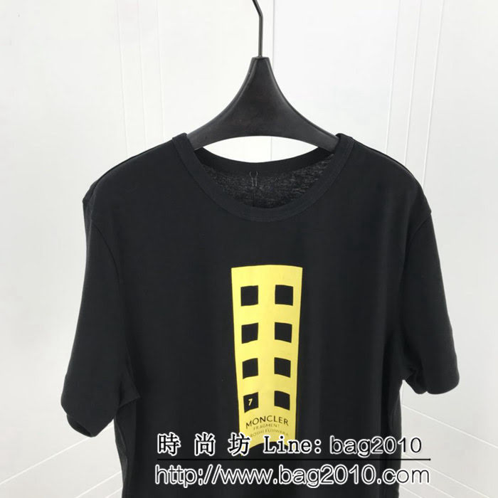MONCLER蒙口X藤原浩聯名款 19ss早春新款 袖子魔術貼logo 黑色男款短袖 ydi2398